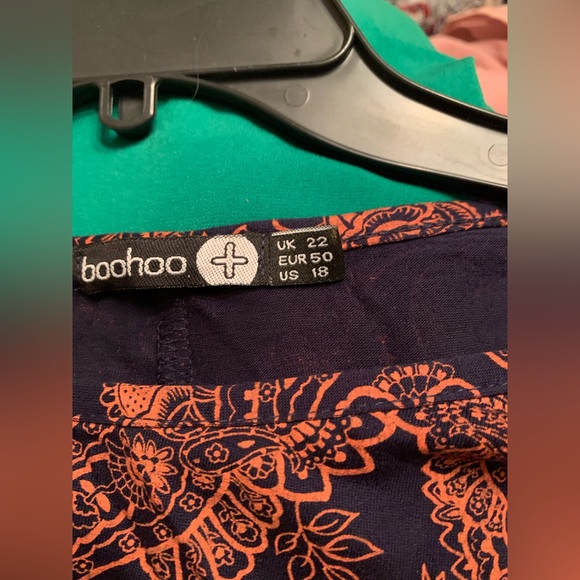 Boohoo Plus Long Sleeve Paisley Print Swing Dress Size 18 Fall Dress - Picture 2 of 3